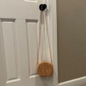 Round Tan Crossbody Bag